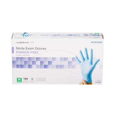 McKesson Confiderm® 3.8 Nitrile Exam Glove, Medium, Blue, 1 Box of 100 () - Img 3