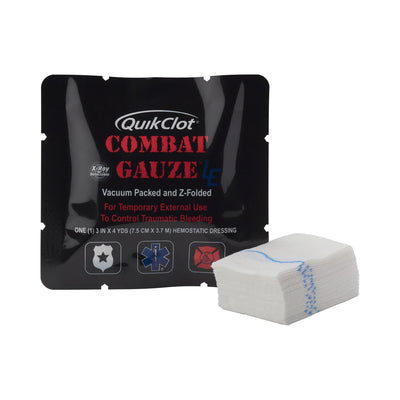 QuikClot Combat Gauze® LE Hemostatic Dressing, 3 Inch x 4 Yard, 1 Each (Advanced Wound Care) - Img 1