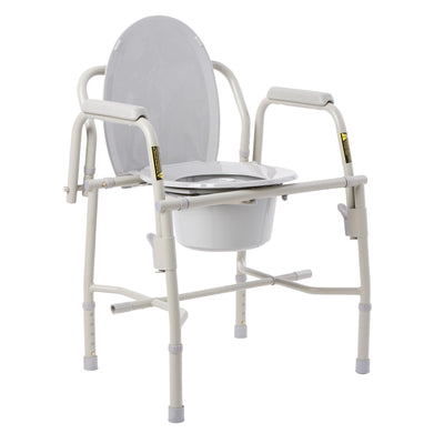 drive™ Deluxe Steel Drop-Arm Commode Chair, 1 Each (Commode / Shower Chairs) - Img 2