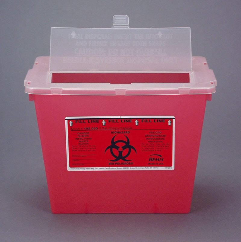 Bemis™ Sentinel Sharps Container, 2 Gallon, 8-5/8 x 11-5/8 x 7-3/4 Inch, 1 Case of 30 () - Img 1