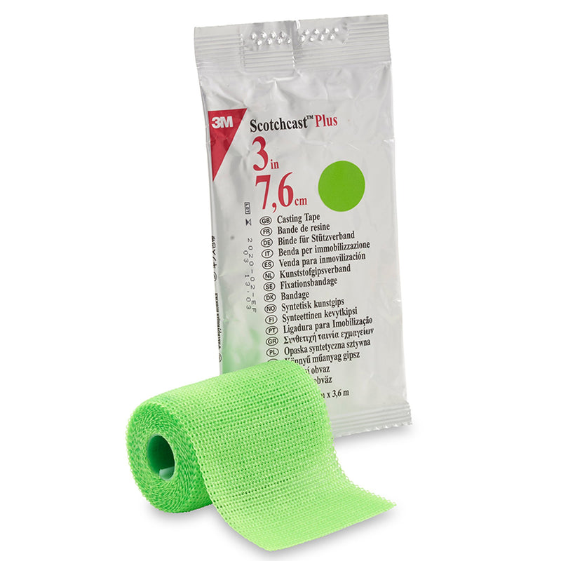 3M™ Scotchcast™ Plus Bright Green Cast Tape, 3 Inch x 4 Yard, 1 Case of 10 (Casting) - Img 1