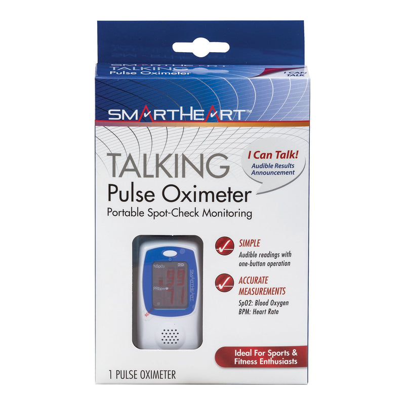 SmartHeart Fingertip Pulse Oximeter, Talking Blood Oxygen Saturation Monitor, 1 Each (Oximetry) - Img 2