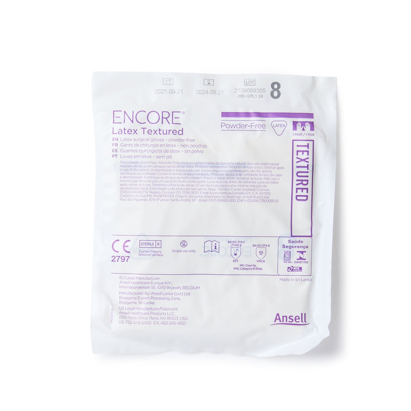 Encore® Latex Textured Surgical Glove, Size 8, Ivory, 1 Box of 50 () - Img 3