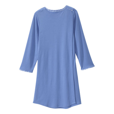 Silverts® Shoulder Snap Patient Exam Gown, Small, Blue, 1 Each (Gowns) - Img 2