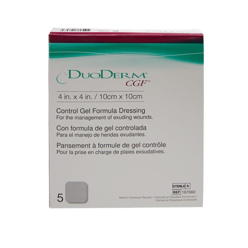 DuoDerm® CGF® Hydrocolloid Dressing, 4 x 4 Inch, 1 Box of 5 (Advanced Wound Care) - Img 2