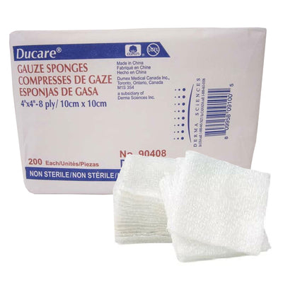 Ducare NonSterile USP Type VII Gauze Sponge, 4 x 4 Inch, 1 Case of 4000 (General Wound Care) - Img 1