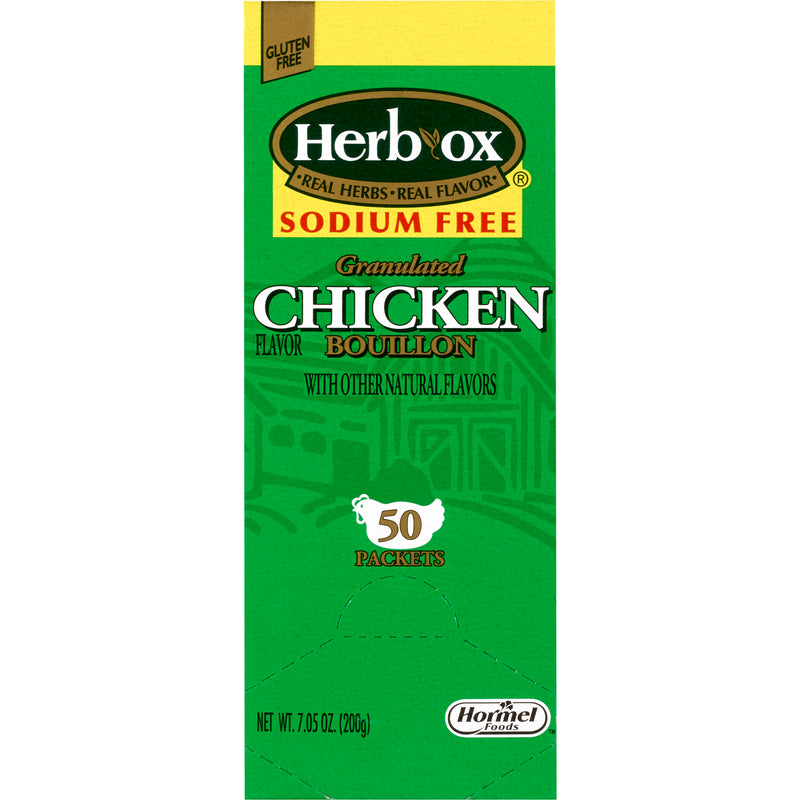 Herb-Ox® Chicken Bouillon Sodium Free Instant Broth, 1 Case of 300 (Nutritionals) - Img 1