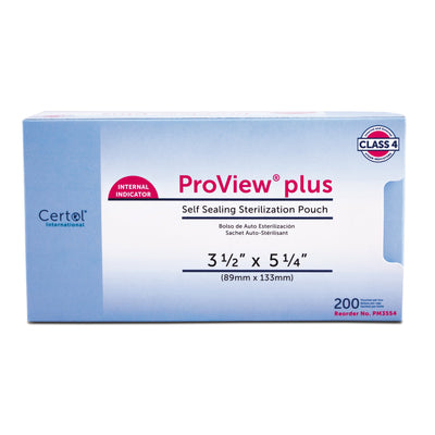 ProView® plus Sterilization Pouch, 3-1/2 x 5-1/4 Inch, 1 Case of 1200 (Sterilization Packaging) - Img 1