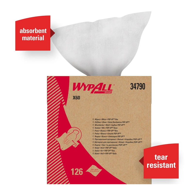 WypAll® X60 Cloths, 1 Case of 1260 (Pads, Sponges and Task Wipes) - Img 1