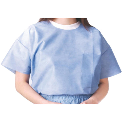 Scrub Shirt, Medium, Blue, 1 Case of 30 (Shirts and Scrubs) - Img 1