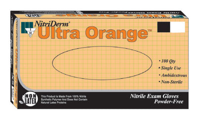 NitriDerm® Ultra Orange™ Exam Glove, Medium, Orange, 1 Case of 1000 () - Img 1