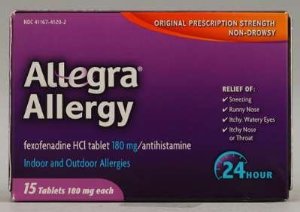 Allegra Allergy 24 Hr Tablets, 1 Box of 15 (Over the Counter) - Img 1