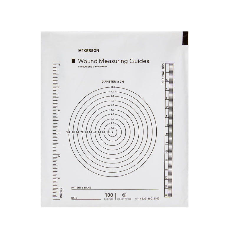 McKesson Nonsterile Plastic Wound Measuring Guide, 5 x 7 Inch, 1 Box of 100 (Wound Measuring Devices) - Img 2