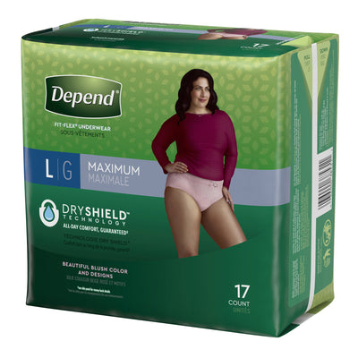 Depend® FIT-FLEX® Womens Absorbent Underwear, Large, Tan, 1 Pack of 17 () - Img 3