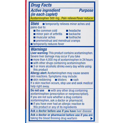 sunmark® Acetaminophen Pain Relief, 1 Bottle (Over the Counter) - Img 4