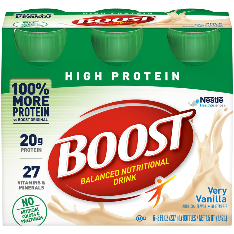 Boost® High Protein Vanilla Oral Supplement, 8 oz. Bottle, 1 Pack of 6 (Nutritionals) - Img 1