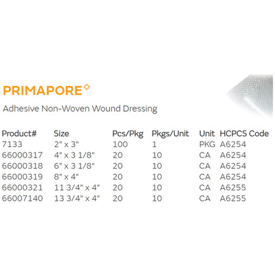Primapore White Adhesive Dressing, 8 x 15 Centimeter, 1 Each () - Img 3