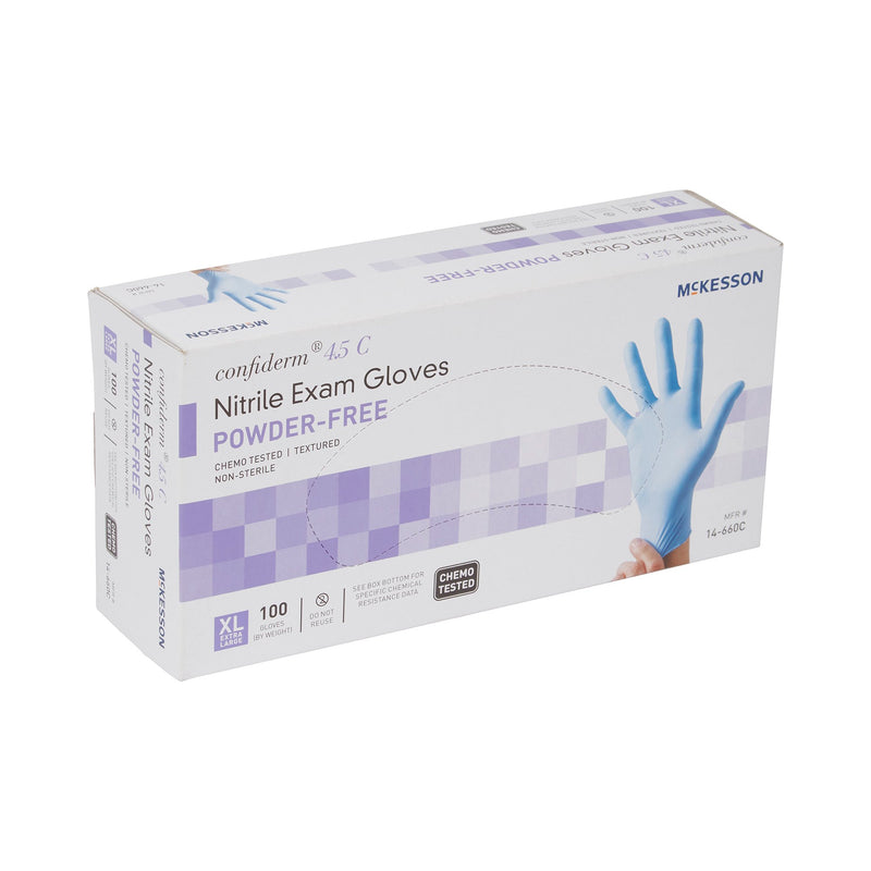 McKesson Confiderm® 4.5C Nitrile Exam Glove, Extra Large, Blue, 1 Box of 100 () - Img 6