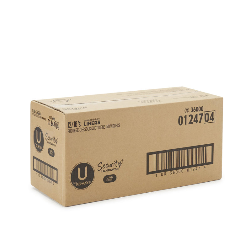 U by Kotex® Security® Lightdays® Wrapped Liners, 1 Case of 12 (Feminine Protection) - Img 4