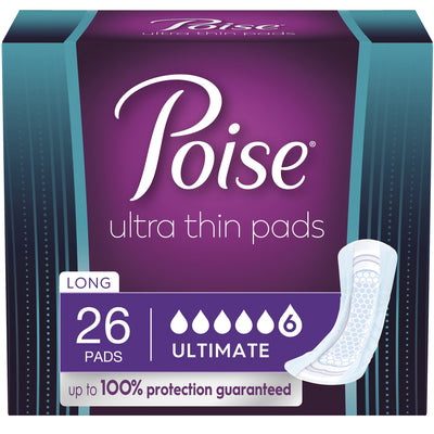 Poise® Fresh Protection™ Ultra Thin Pads, Ultimate Long, 1 Pack of 26 () - Img 2