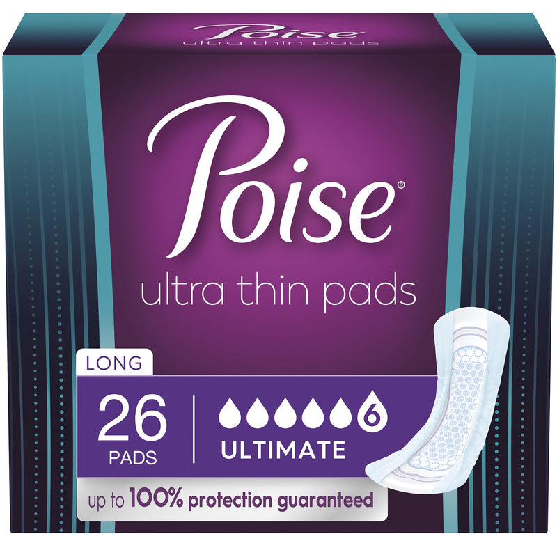 Poise® Fresh Protection™ Ultra Thin Pads, Ultimate Long, 1 Pack of 26 () - Img 2