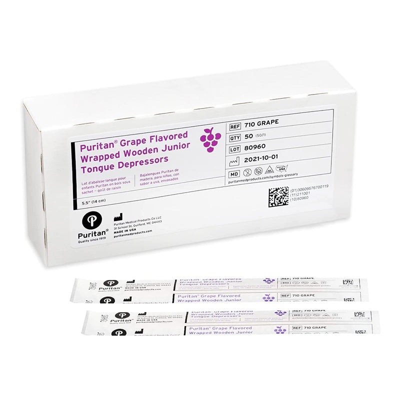 Puritan® Grape Flavored Tongue Depressor, 1 Case of 1000 (Tongue Depressors) - Img 1