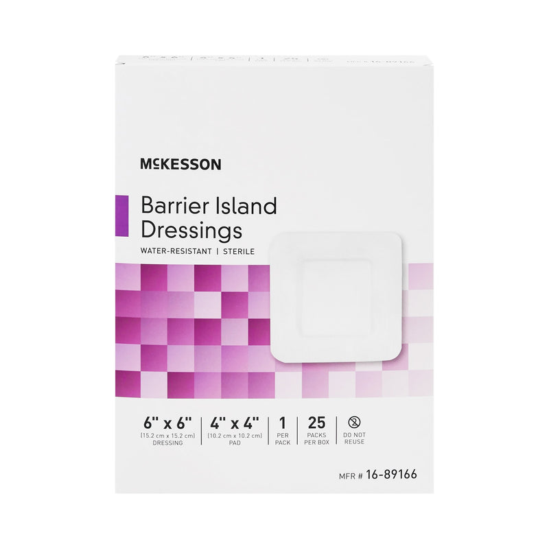 McKesson Composite Barrier Island Dressing, 6 x 6 Inch, 1 Box of 25 (Advanced Wound Care) - Img 2