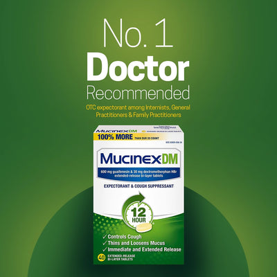 Mucinex® DM Guaifenesin / Dextromethorphan Cold and Cough Relief, 1 Carton of 40 (Over the Counter) - Img 3