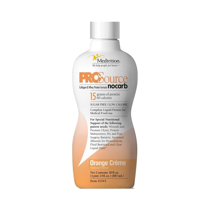 ProSource NoCarb™ Orange Crème Protein Supplement, 32-ounce Bottle, 1 Case of 4 (Nutritionals) - Img 1