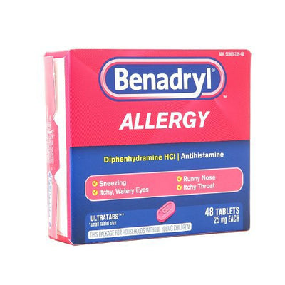 Benadryl® Diphenhydramine Allergy Relief, 1 Carton of 48 (Over the Counter) - Img 1