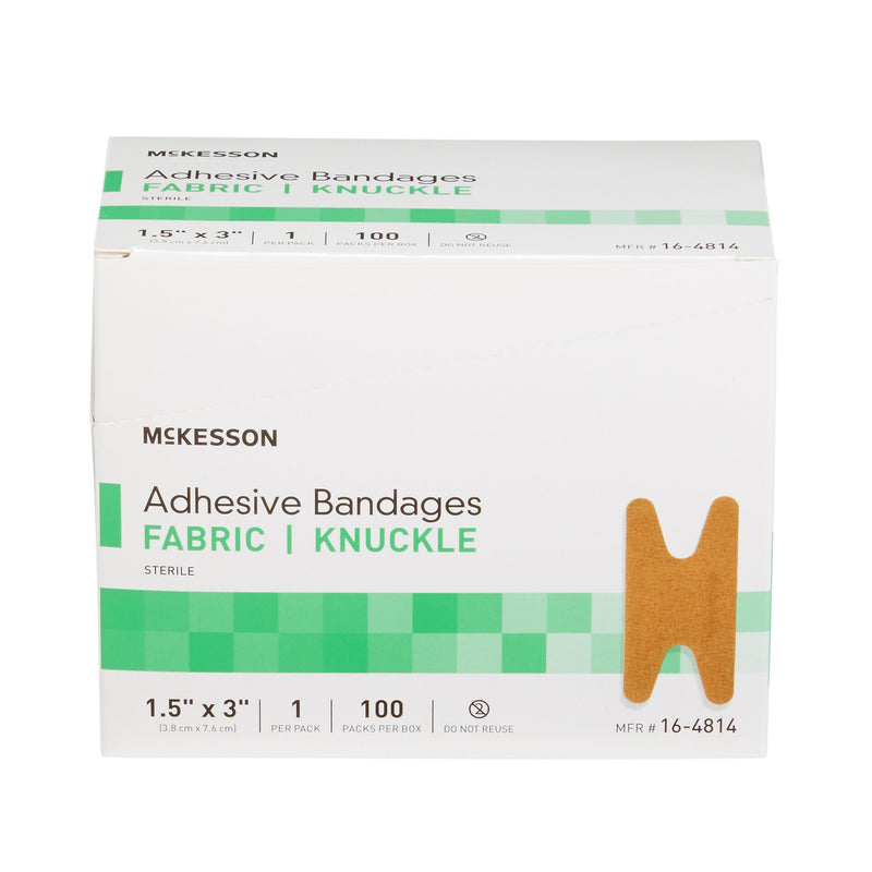 McKesson Knuckle Tan Adhesive Strip, 1-1/2 x 3 Inch, 1 Box of 100 (General Wound Care) - Img 5