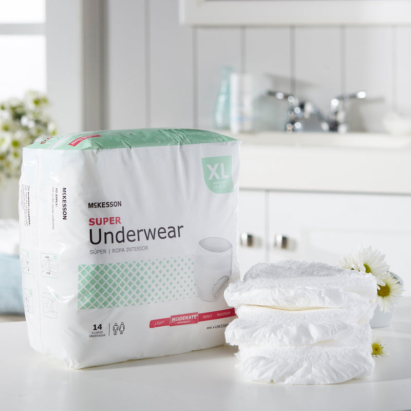McKesson Super Moderate Absorbent Underwear, Extra Large, 1 Bag of 14 () - Img 8