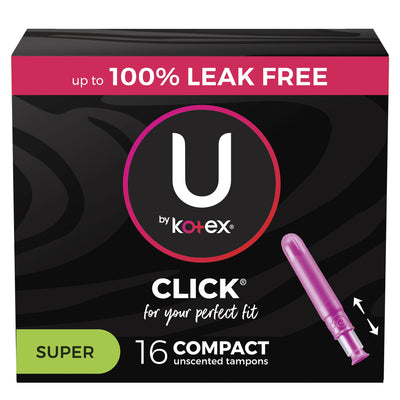 U By Kotex® Click® Compact Tampon, 1 Pack of 16 (Feminine Protection) - Img 1