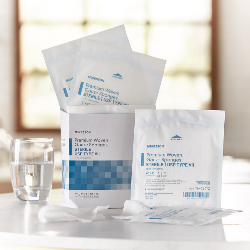 McKesson Sterile USP Type VII Gauze Sponge, 4 x 4 Inch, 1 Box of 50 (General Wound Care) - Img 6