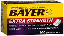 Bayer® Extra Strength Aspirin Pain Relief, 1 Box of 100 (Over the Counter) - Img 1