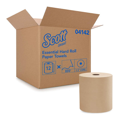 Scott Paper Towels, Hardwound Roll, Brown, 8" x 800', 1 Case of 12 (Paper Towels) - Img 2