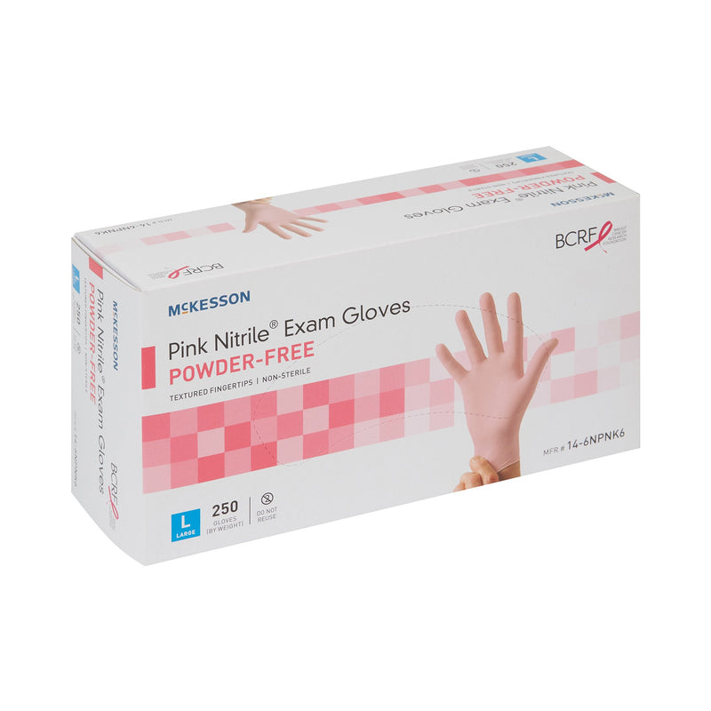 McKesson Pink Nitrile® Nitrile Exam Glove, Large, Pink, 1 Box of 250 () - Img 3
