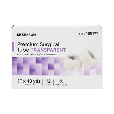 McKesson Paper Medical Tape, 1/2 Inch x 10 Yard, White, 1 Case of 240