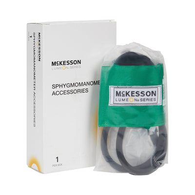 McKesson LUMEON™ Blood Pressure Cuff and Bulb, Nylon Cuff, Small Cuff, Green, 13.9 – 19.5 cm, Arm, Child, 1 Box (Blood Pressure) - Img 1