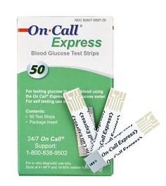 On Call® Express Blood Glucose Test Strips, 1 Vial (Diabetes Monitoring) - Img 1