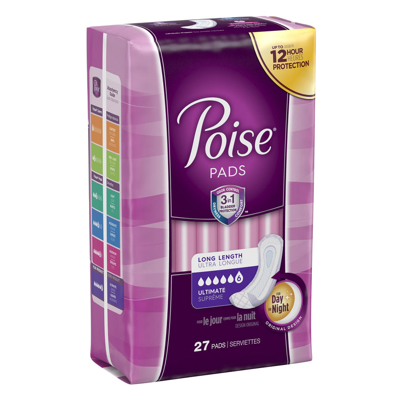 Poise Bladder Control Female Disposable Pads, Heavy Absorbency, Absorb-Loc Core, One Size Fits, 15.9 Inch, 1 Case of 108 () - Img 8