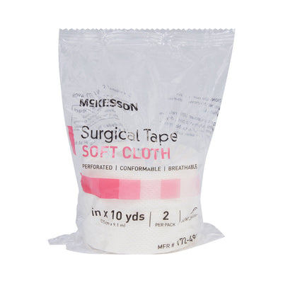 McKesson Cloth Medical Tape, 1 Inch x 10 Yard, White, 1 Case of 24 (General Wound Care) - Img 2