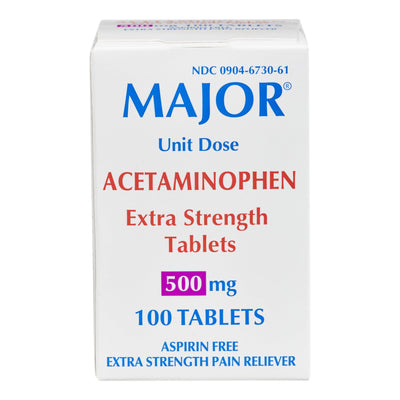 Major® Acetaminophen Pain Relief, 1 Box of 100 (Over the Counter) - Img 1