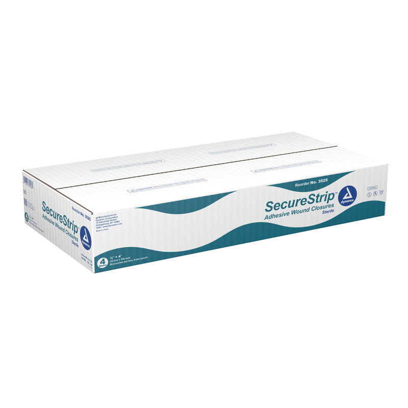 dynarex® Secure Strip™ Adhesive Wound Closure Strip, ½ by 4 Inches, 1 Case of 200 (Skin Closure Strips) - Img 1