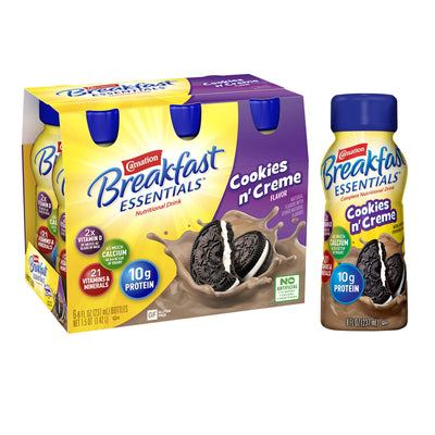 Carnation Breakfast Essentials® Cookies N Crème Oral Supplement, 8 oz. Bottle, 1 Case of 24 (Nutritionals) - Img 1