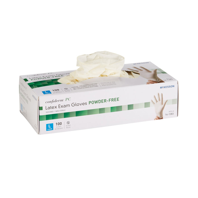 McKesson Confiderm® Latex Exam Glove, Large, Ivory, 1 Box of 100 () - Img 1