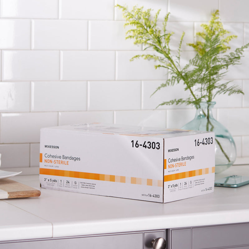 McKesson Self-adherent Closure Cohesive Bandage, 3 Inch x 5 Yard, 1 Case of 24