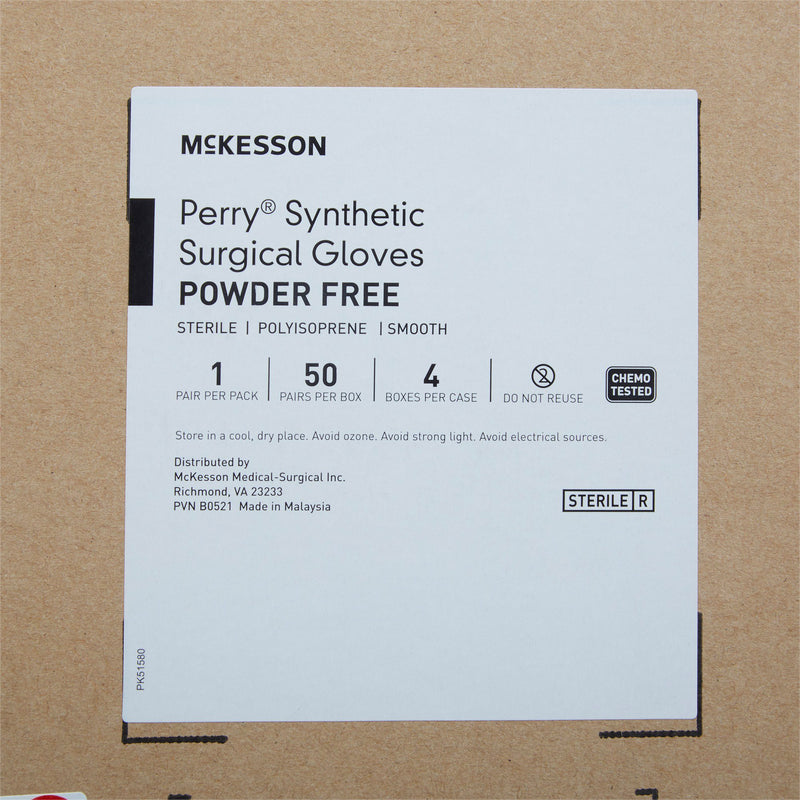 McKesson Perry® Performance Plus Polyisoprene Surgical Glove, Size 7, Green, 1 Box of 50 () - Img 5
