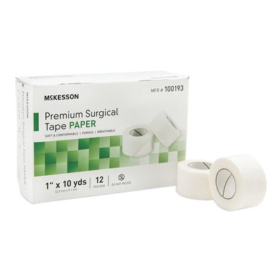 McKesson Paper Medical Tape, 1 Inch x 10 Yard, White, 1 Box of 12 (General Wound Care) - Img 5