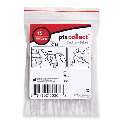 PTS Collect™ Capillary Blood Collection Tube, 15 µL, 1 Bag of 25 (Laboratory Glassware and Plasticware) - Img 1